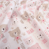 Piquet millerighe con stampa digitale H 150 cm - TEDDY BEAR/ROSA