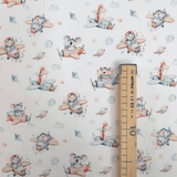 Piquet millerighe con stampa digitale H 150 cm - AVIATORI/AZZURRO