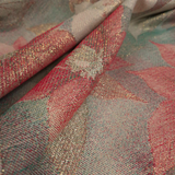 Tessuto Arredo H 210 cm - FIORI DI NATALE ROSSI/LUREX ORO