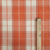 Tessuto cotone tinto in filo H 180 cm - QUADRO CORALLO