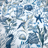 Tessuto no stiro H 150 cm - BARRIERA CORALLINA BLU