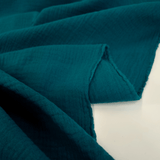 Mussola di Cotone Doppia Garza H 140 cm - PETROLIO