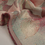 Tessuto Arredo H 210 cm - FIORI DI NATALE ROSSI/LUREX ORO