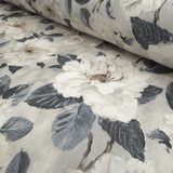 Cotone Fondo Panama H 280 cm - INCANTO DI PEONIE/GRIGIO