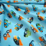 Tessuto Cotone Digital H 150 cm - TRUCKS/AZZURRO