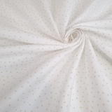 Piquet millerighe H 150 cm - POIS BEIGE FONDO BIANCO