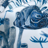 Tessuto no stiro H 150 cm - BARRIERA CORALLINA BLU