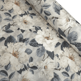 Cotone Fondo Panama H 280 cm - INCANTO DI PEONIE/GRIGIO