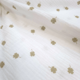 Mussola di Cotone Doppia Garza H 140 cm - QUADRIFOGLIO/LATTE