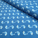 Cotone Americano H 110 cm - UCCELLINI/AZZURRO