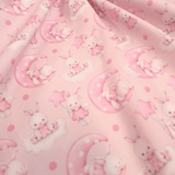 Piquet millerighe con stampa digitale H 150 cm - CONIGLIETTE IN CIELO/ROSA