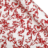 Cotone Fondo Panama H 150 cm - MOTIVO DAMASCATO ROSSO