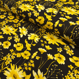 Cotone Americano H 110 cm - FIORI GIALLI/NERO