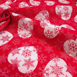 Tessuto Arredo Gobelin H 280 cm - CUORI E FIOCCHI DI NEVE/ROSSO