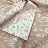 Tovagliato Fiandra di Cotone H 180 cm - FIORELLINI NOCCIOLA