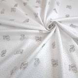 Piquet millerighe con stampa digitale H 150 cm - ELEFANTINI/POIS GRIGI