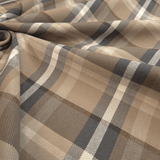 Tessuto Arredo M. Cotone H 280 cm - QUADRO BLU/TORTORA