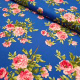 Cotone Americano H 110 cm - ROSELLINE/BLU