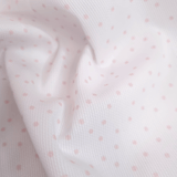 Piquet millerighe H 150 cm - POIS ROSA FONDO BIANCO