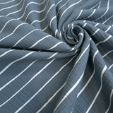 Mussola di Cotone Doppia Garza H 140 cm - STRISCE/POLVERE SCURO