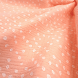 Mussola di Cotone Doppia Garza H 140 cm - SALMONE CORIANDOLI BIANCHI