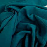 Mussola di Cotone Doppia Garza H 140 cm - PETROLIO