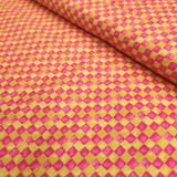 Cotone Americano H 110 cm - SCACCHIERA ROSA/SENAPE