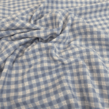 Tessuto Cotone H 140 cm - QUADRETTO AZZURRO POLVERE