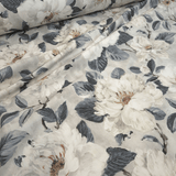 Cotone Fondo Panama H 280 cm - INCANTO DI PEONIE/GRIGIO