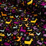 Cotone Americano H 110 cm - MINI ANIMALI COLORATI/NERO