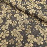 Cotone Americano H 110 cm - FIORI BEIGE/GRIGIO