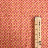 Cotone Americano H 110 cm - SCACCHIERA ROSA/SENAPE