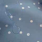 Tessuto Impermeabile H 145 cm - POIS AZZURRO POLVERE