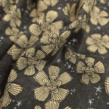 Cotone Americano H 110 cm - FIORI BEIGE/GRIGIO