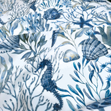 Tessuto no stiro H 150 cm - BARRIERA CORALLINA BLU