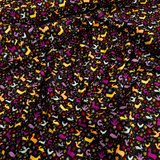 Cotone Americano H 110 cm - MINI ANIMALI COLORATI/NERO