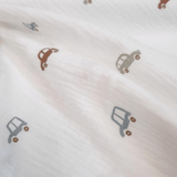 Mussola di Cotone Doppia Garza H 140 cm - MACCHININE/LATTE