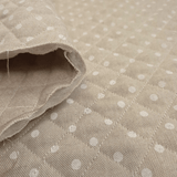 Trapuntato in misto cotone double face H 140 cm - GREZZO POIS BIANCHI