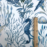 Tessuto no stiro H 150 cm - BARRIERA CORALLINA BLU