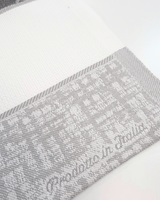 Asciugapiatti da ricamo in puro cotone - FANTASIA GRIGIO/NERO