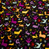 Cotone Americano H 110 cm - MINI ANIMALI COLORATI/NERO