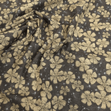 Cotone Americano H 110 cm - FIORI BEIGE/GRIGIO