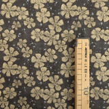 Cotone Americano H 110 cm - FIORI BEIGE/GRIGIO