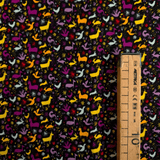 Cotone Americano H 110 cm - MINI ANIMALI COLORATI/NERO