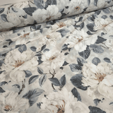 Cotone Fondo Panama H 280 cm - INCANTO DI PEONIE/GRIGIO
