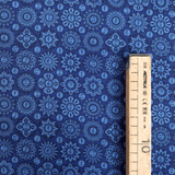Cotone Americano H 110 cm - FIORI E NOTE MUSICALI/BLU