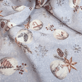 Tessuto Arredo Jacquard H 140 cm - PALLINE DI NATALE/AZZURRO con Lurex