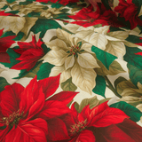 Cotone Panama Digital H 160 cm - STELLE DI NATALE/BORDI DECORATIVI ROSSO/VERDE