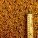 Cotone Americano H 110 cm - UCCELLINI SUI RAMI/OCRA SCURO