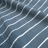 Mussola di Cotone Doppia Garza H 140 cm - STRISCE/POLVERE SCURO